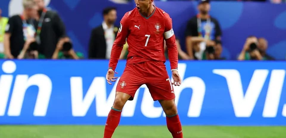 Cristiano Ronaldo celebrating on the pitch