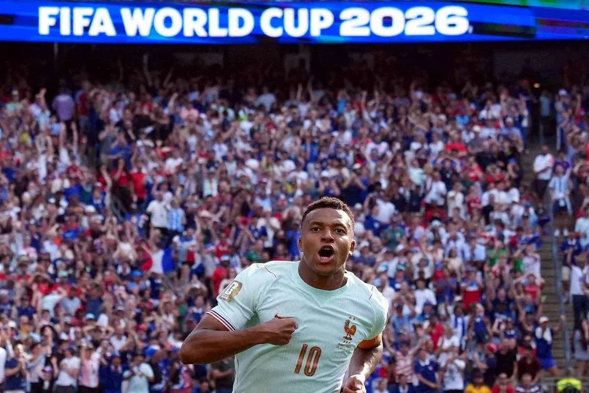 Jugador de Francia celebrando un gol en el Mundial 2026