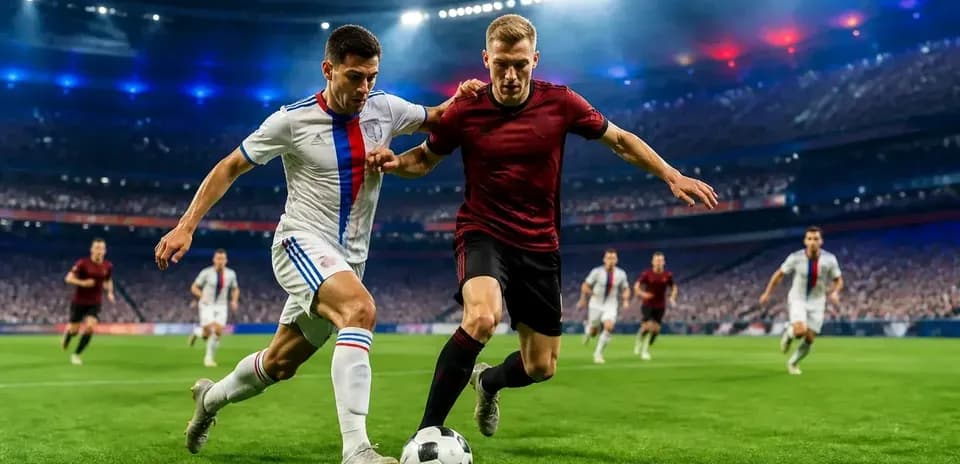 Dos jugadores compitiendo por el balón en partido