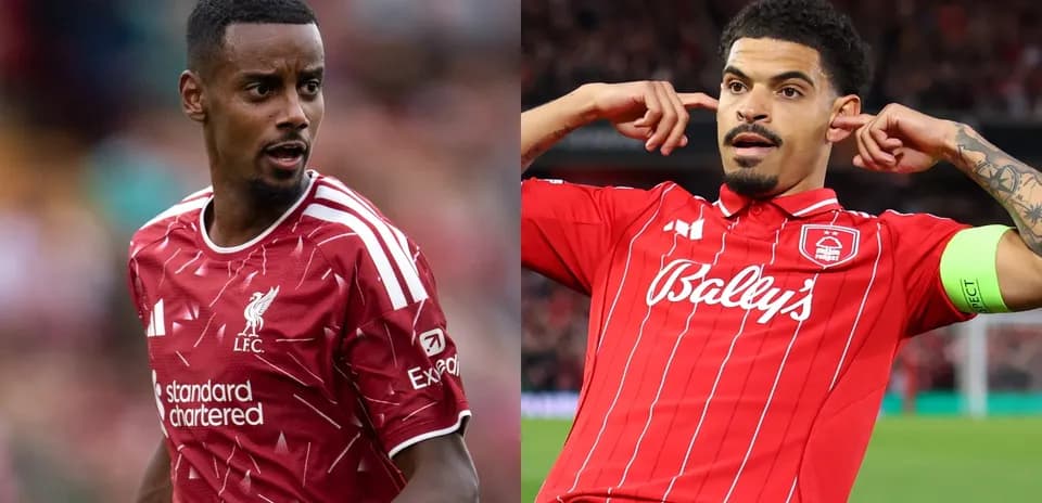 Jugadores de Liverpool y Nottingham Forest en acción