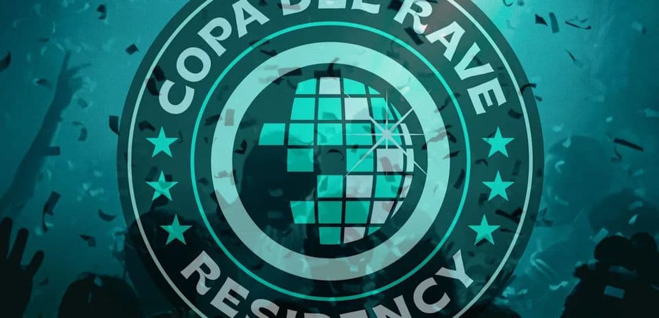 Logo de la Copa del Rave con fondo festivo
