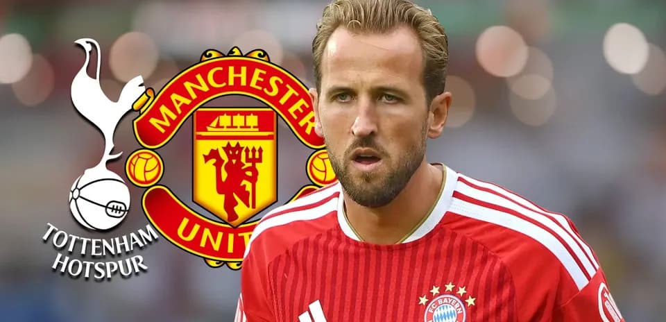 Harry Kane en uniforme de Bayern Múnich con logos