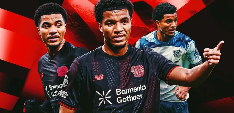 Jugador de Bayer Leverkusen en varias poses