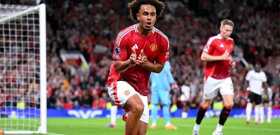 Jugador de Manchester United celebrando un gol