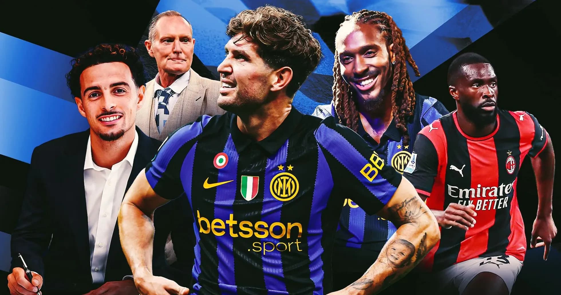 Jugadores de Inter y AC Milan en collage