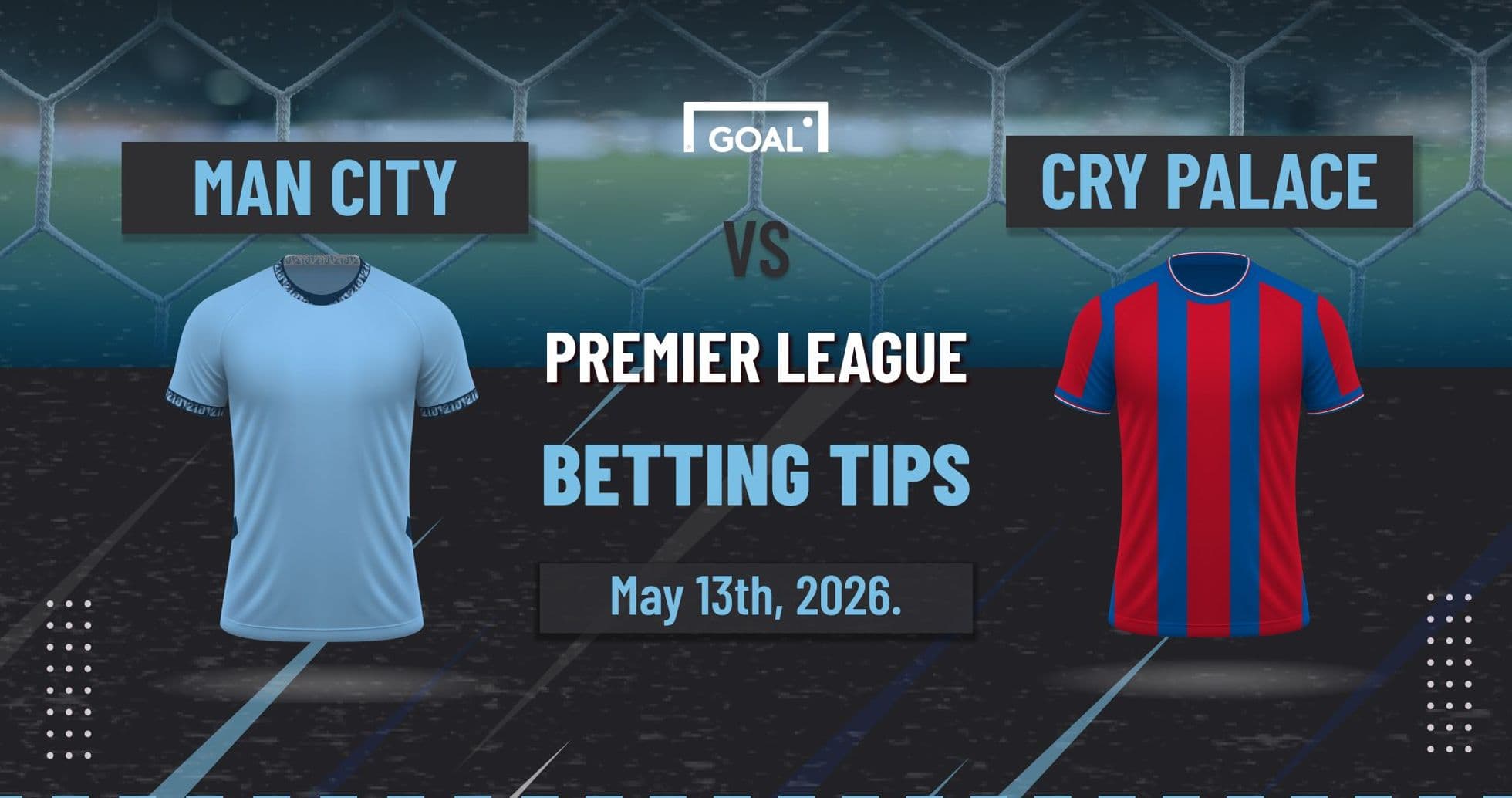 Camisetas de Manchester City y Crystal Palace en cartelera
