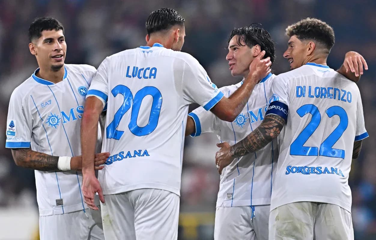 Jugadores del Napoli celebrando un gol