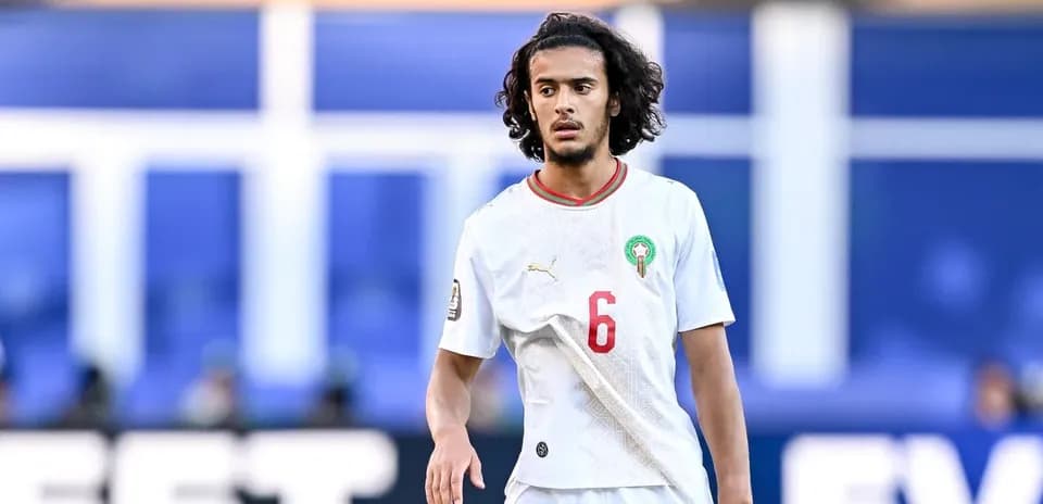 Jugador de Marruecos en el campo durante un partido