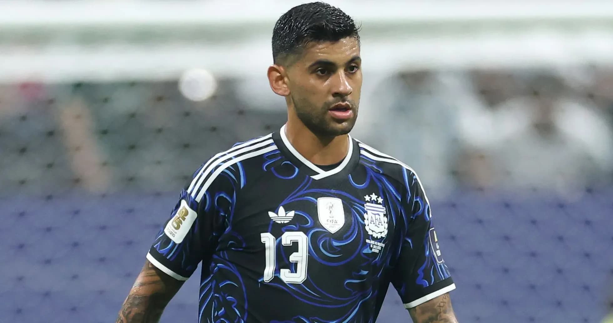 Jugador de Argentina en el campo durante partido