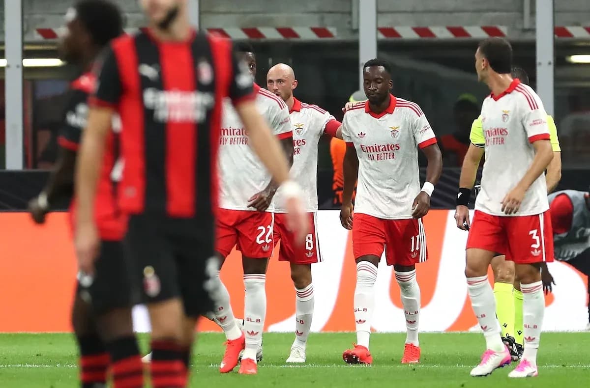 Jugadores del Benfica celebrando un gol