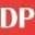 Logo con letras DP en fondo rojo