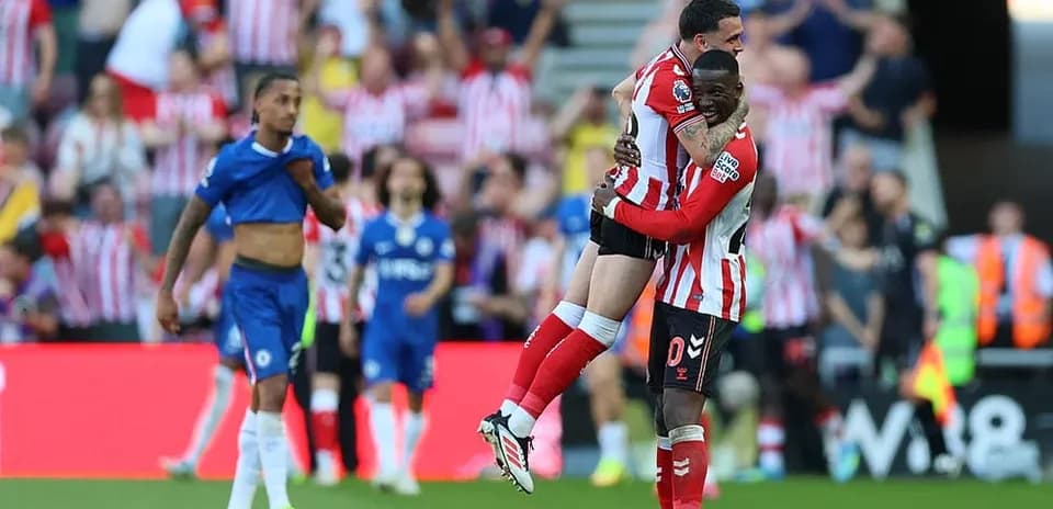 Celebración de los jugadores de Sunderland en el partido