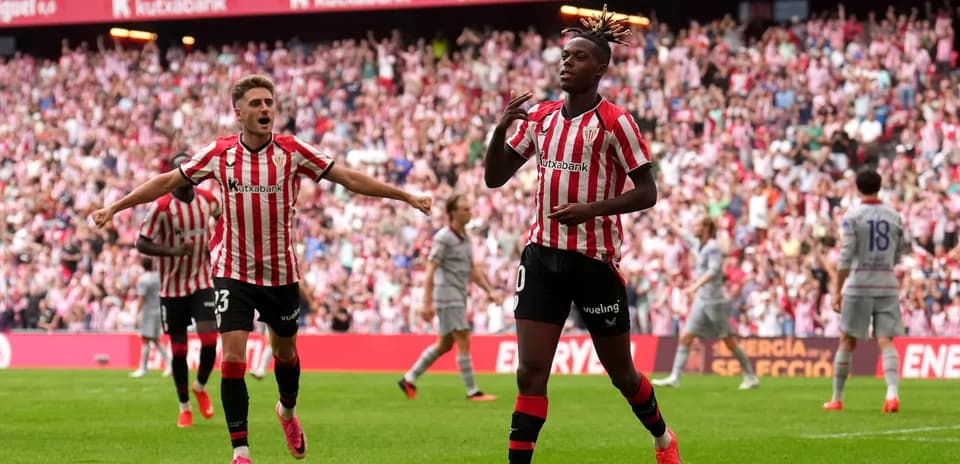 Jugadores del Athletic Club celebrando un gol