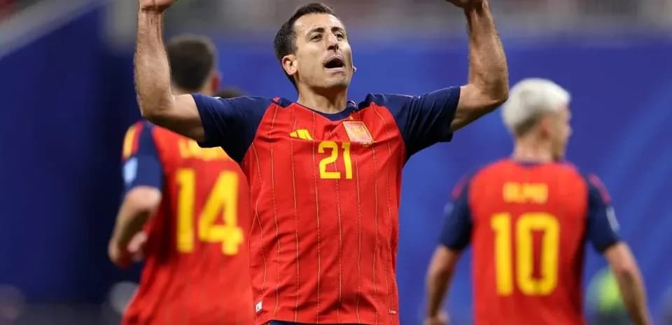 Jugador de España celebrando en el partido
