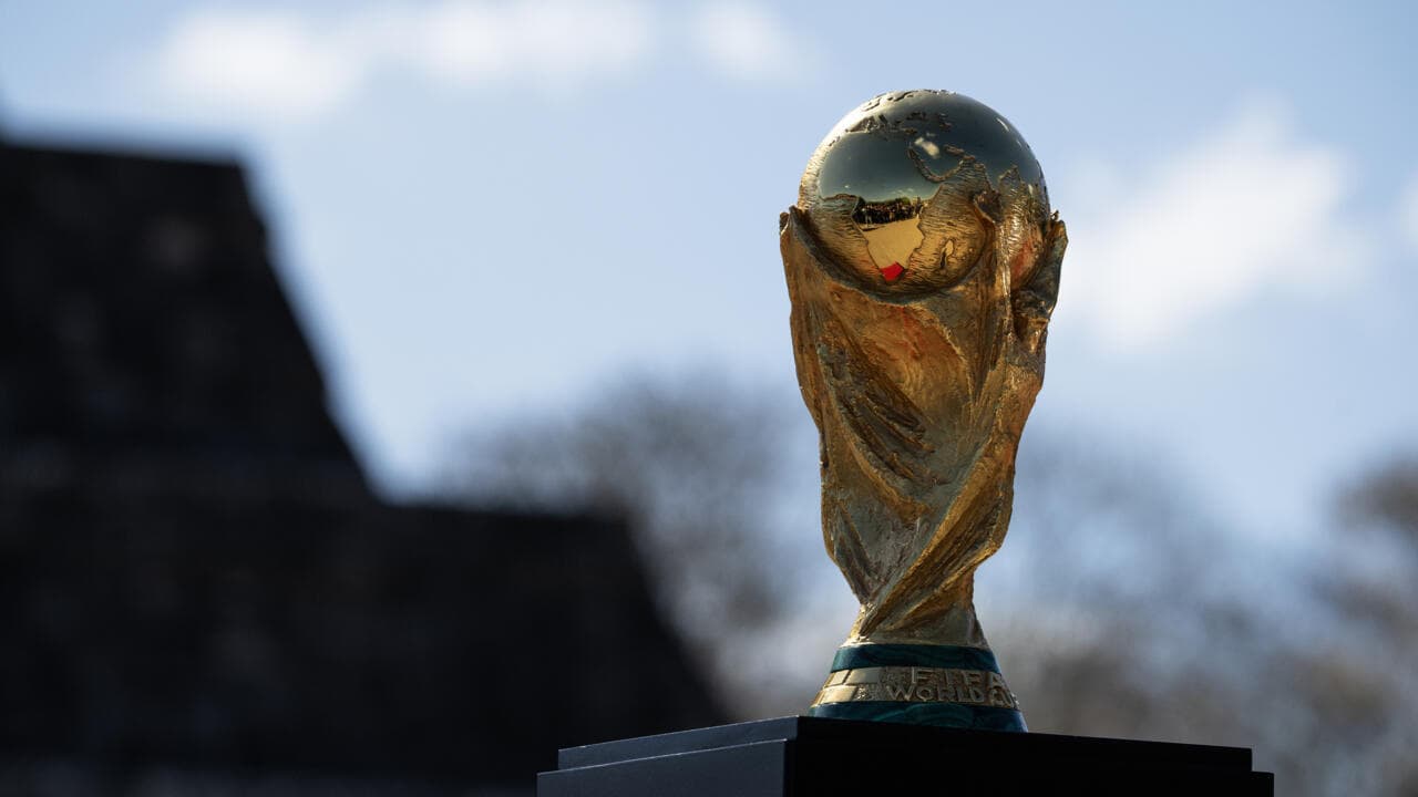 Trofeo de la Copa Mundial de la FIFA brillando