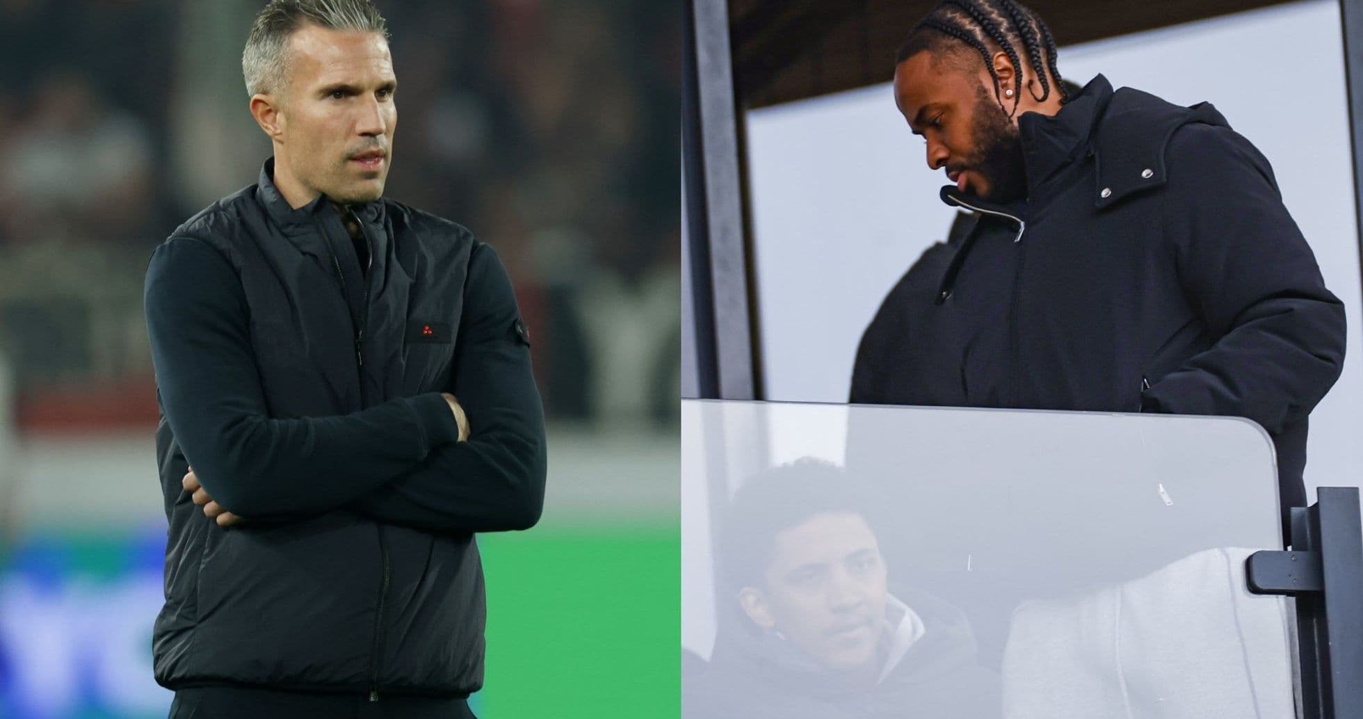 Entrenador y jugador observando el partido desde arriba