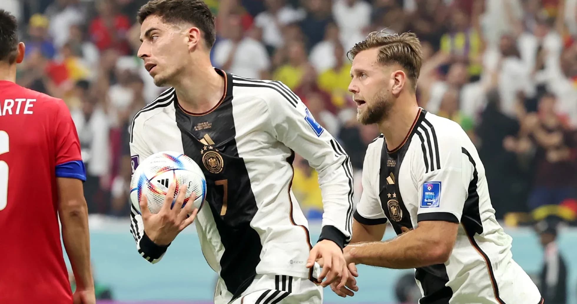 Jugadores de Alemania en el partido contra Curaçao