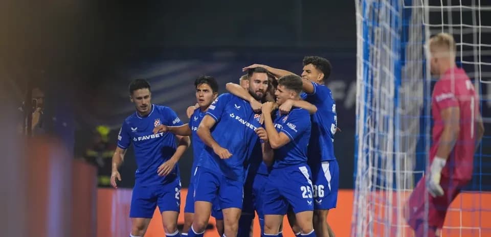 Celebración de jugadores de Dinamo Zagreb
