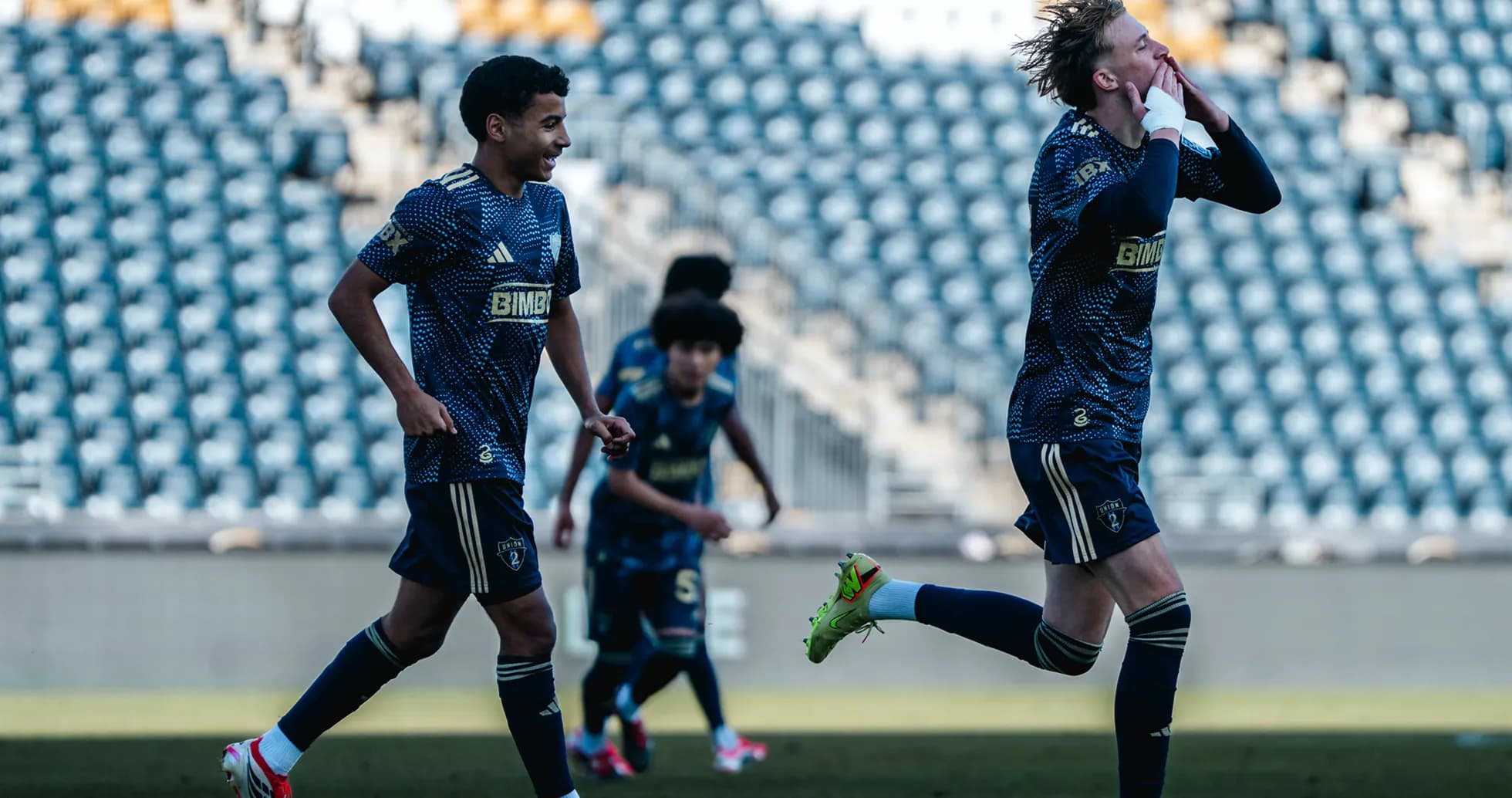 Jugadores de Philadelphia Union II celebrando un gol