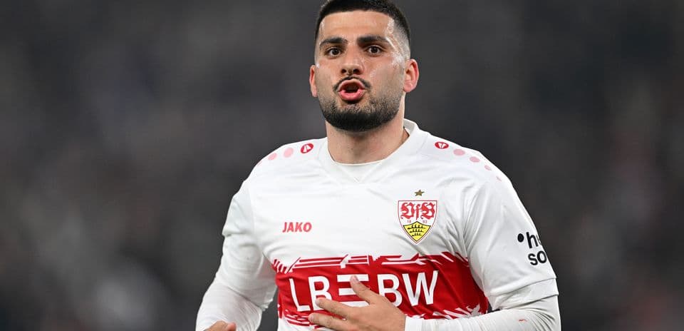 Jugador del Stuttgart en acción durante el partido