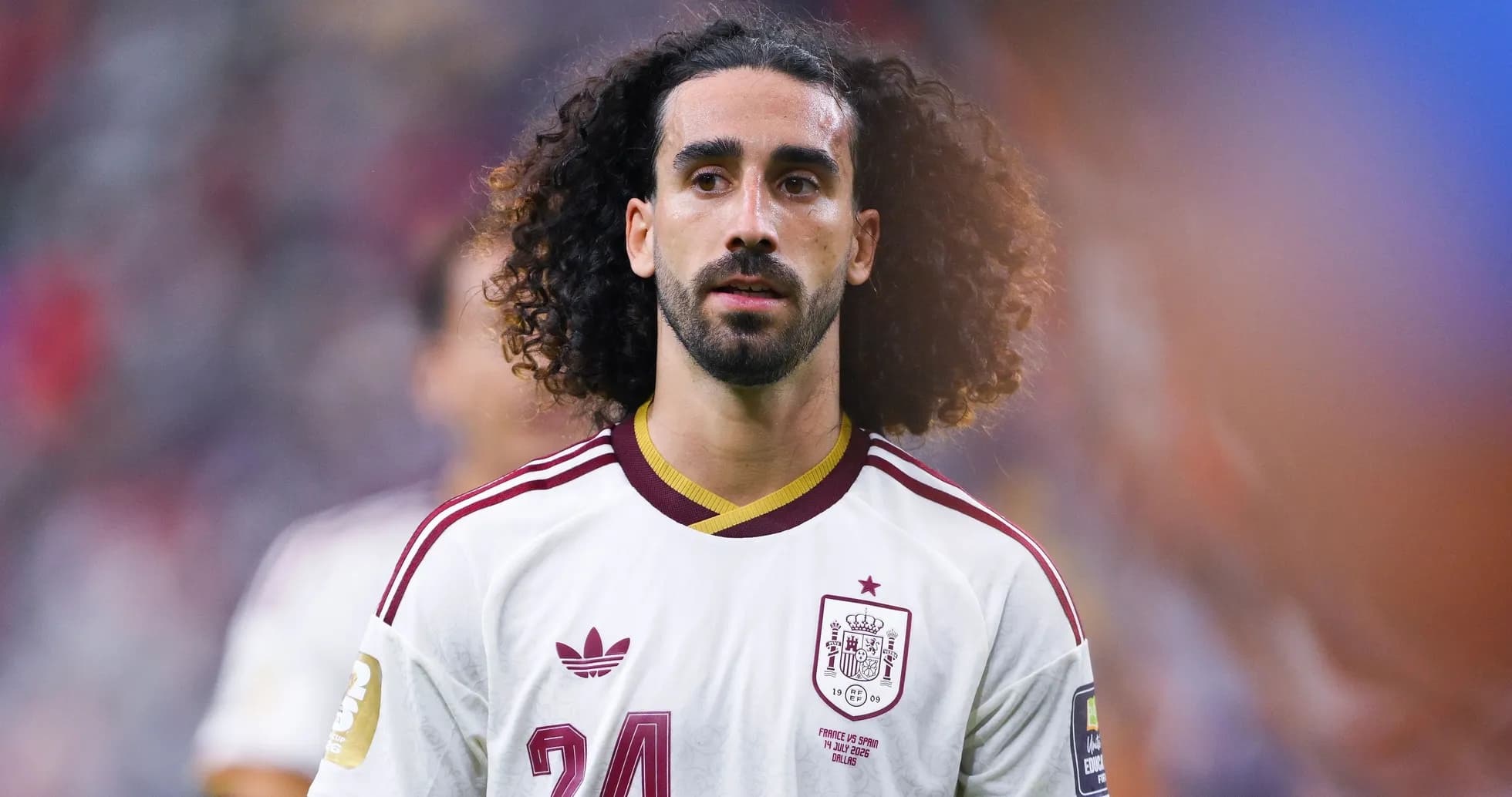 Jugador de España en el campo durante el partido