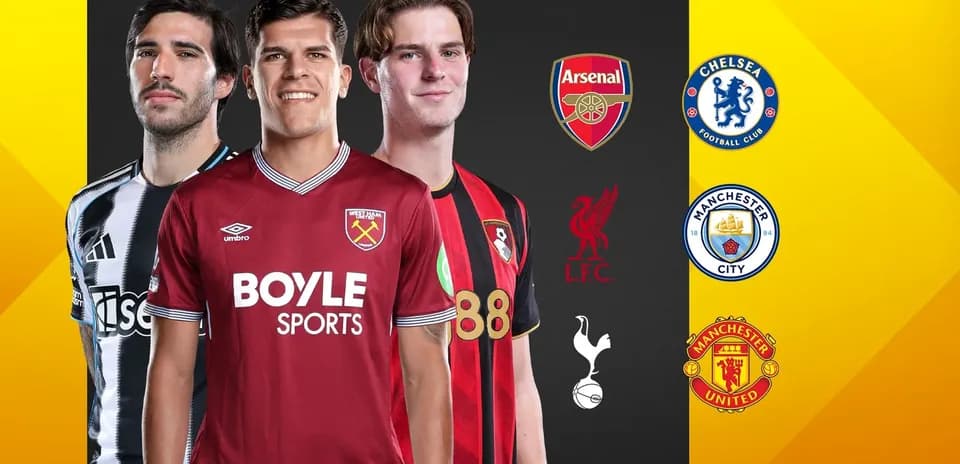 Jugadores de fútbol con camisetas de varios equipos
