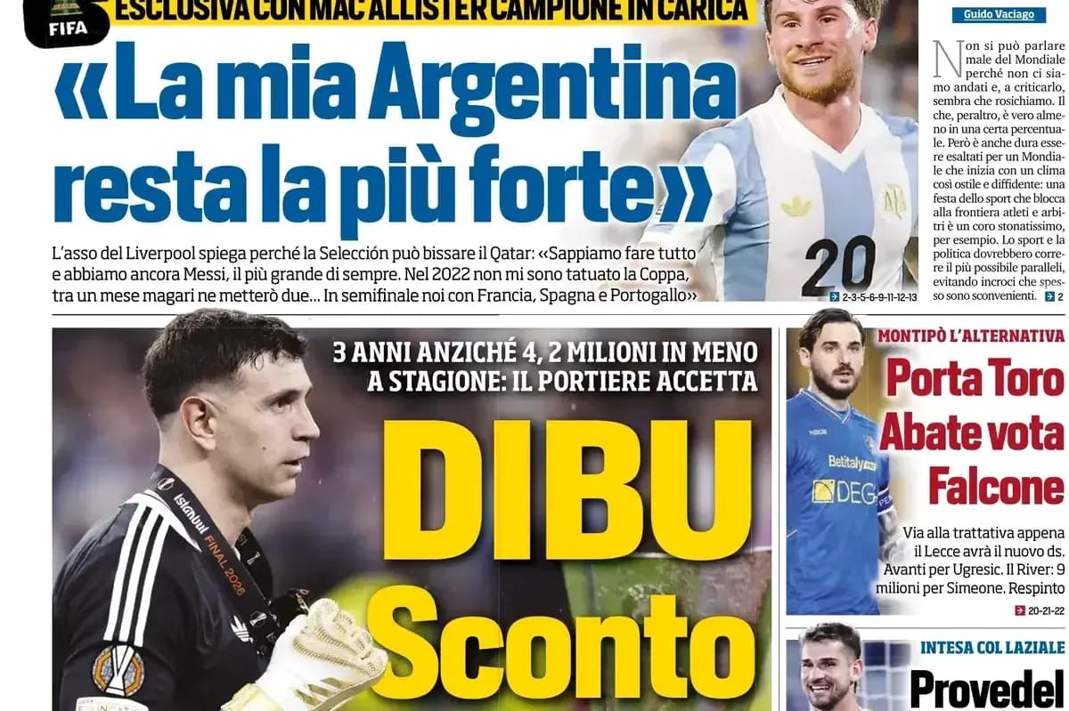 Titulares sobre la selección argentina y jugadores destacados