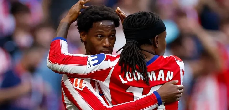 Jugadores del Atlético de Madrid celebrando un gol
