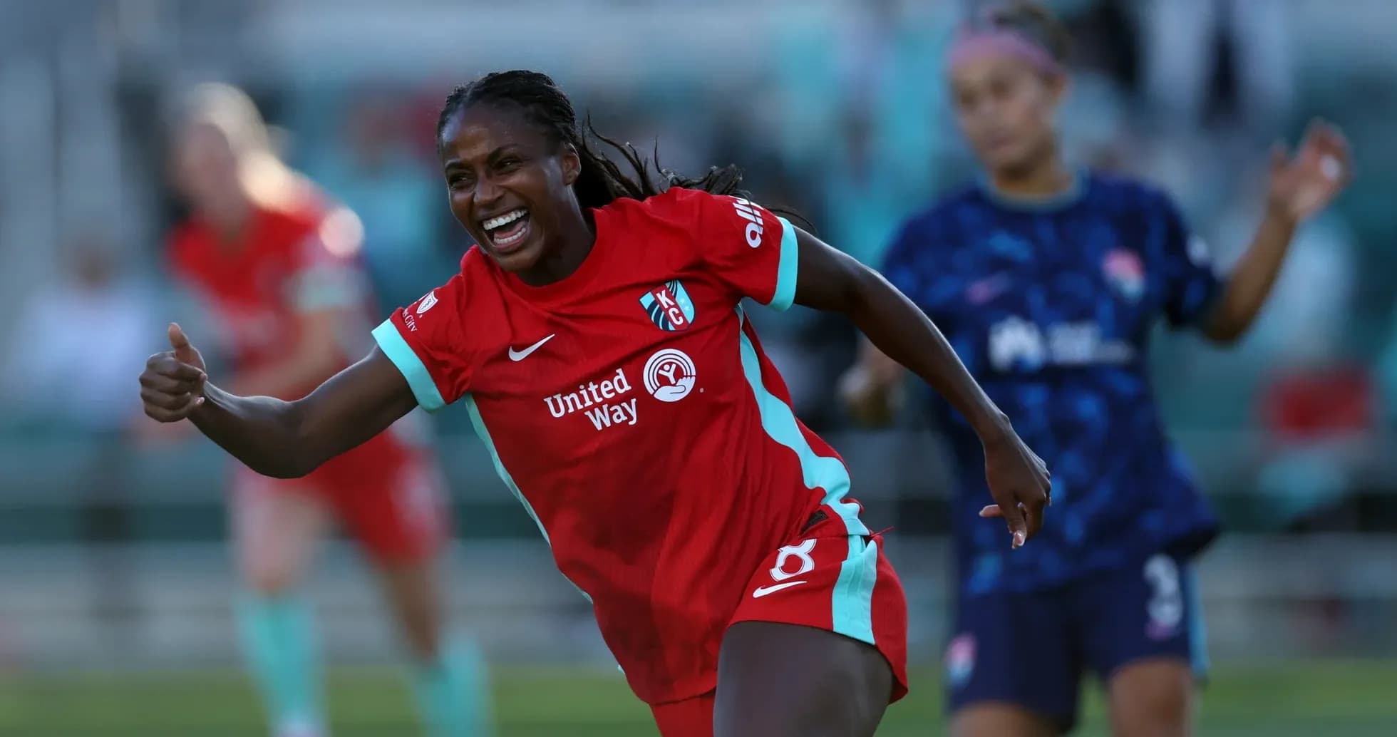 Jugadora de Kansas City celebra un gol
