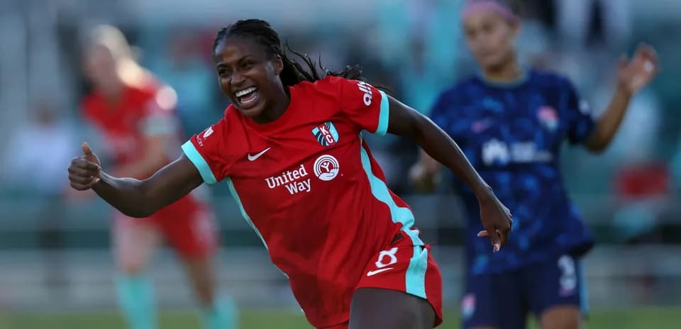 Jugadora de Kansas City celebra un gol