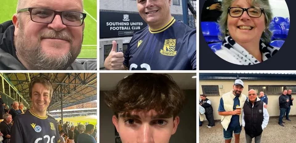 Diversas personas sonriendo en eventos de fútbol