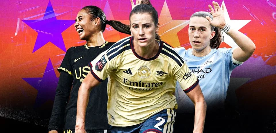 Jugadoras de fútbol en acción con colores vibrantes