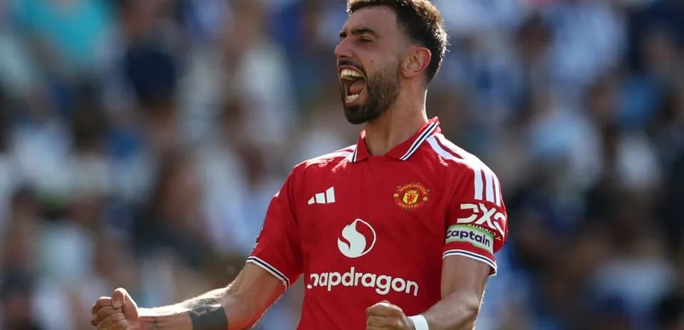 Bruno Fernandes celebrando un gol con Manchester United