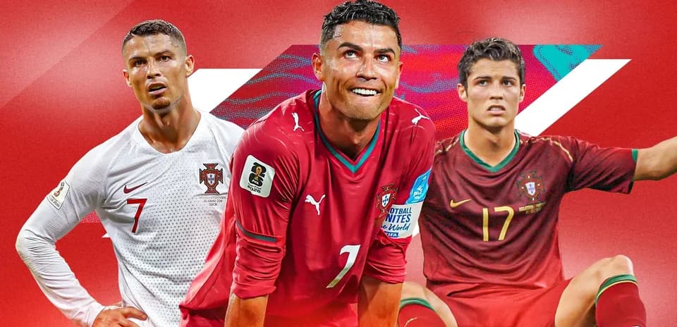 Tres jugadores de Portugal en diferentes uniformes
