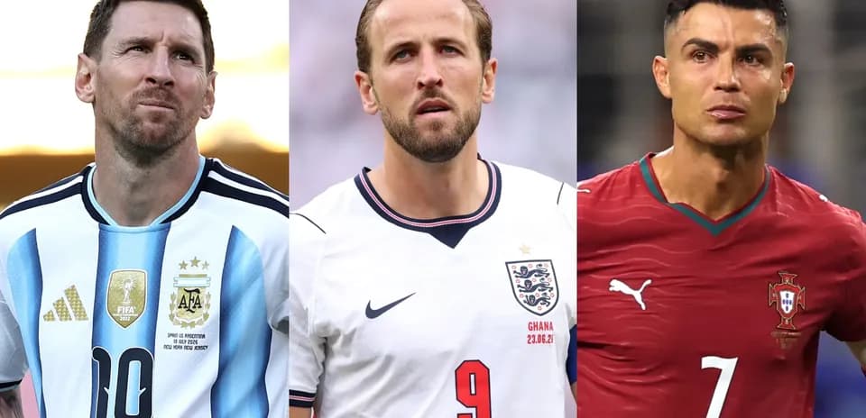 Lionel Messi, Harry Kane y Cristiano Ronaldo en retratos