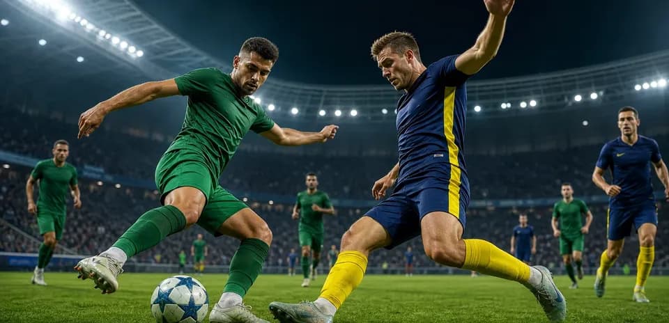 Jugadores compitiendo por el balón en partido
