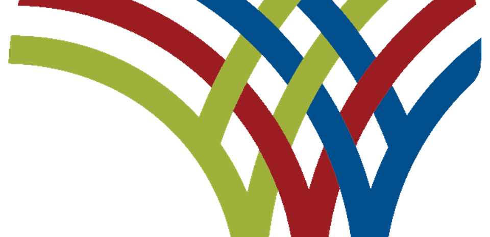 Logo con líneas entrelazadas en colores