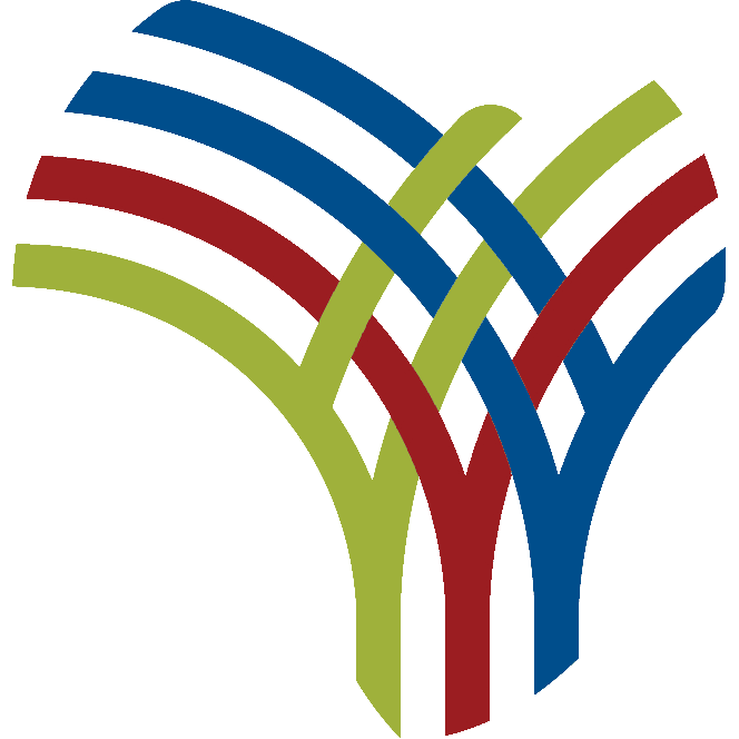 Logo con líneas entrelazadas en colores