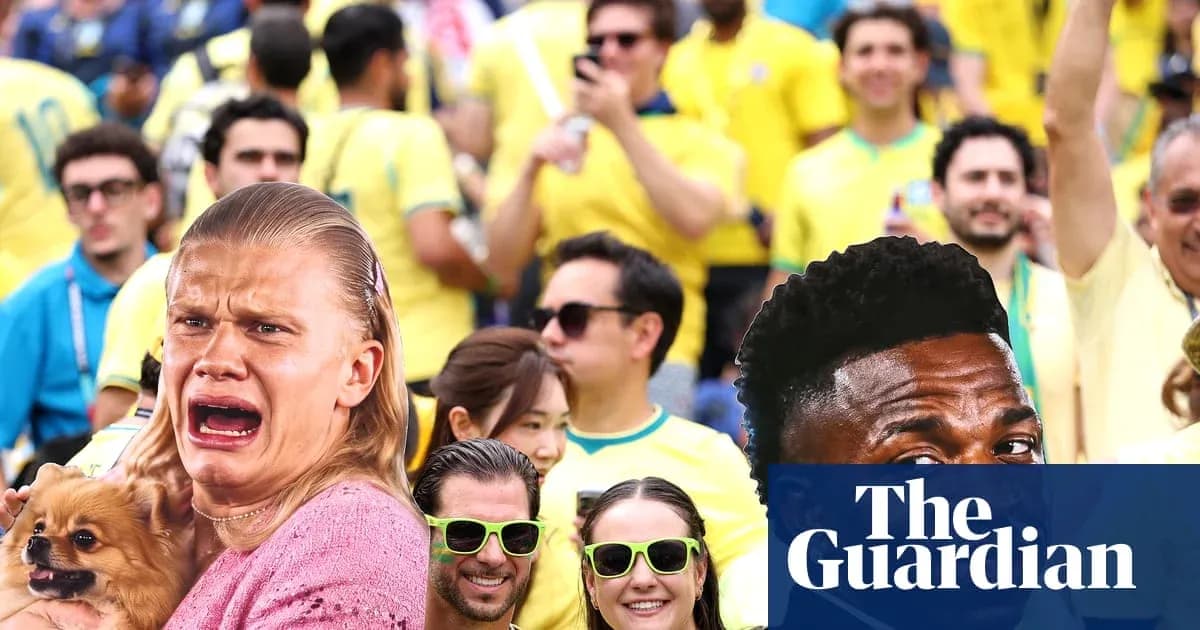 A fan reacting with a dog among cheering crowd