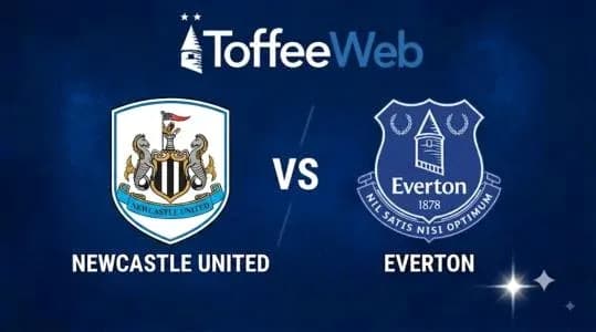 Logos de Newcastle United y Everton enfrentados
