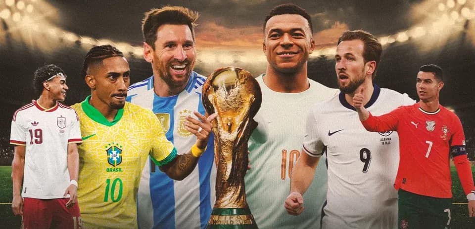 Jugadores destacados sosteniendo la Copa del Mundo