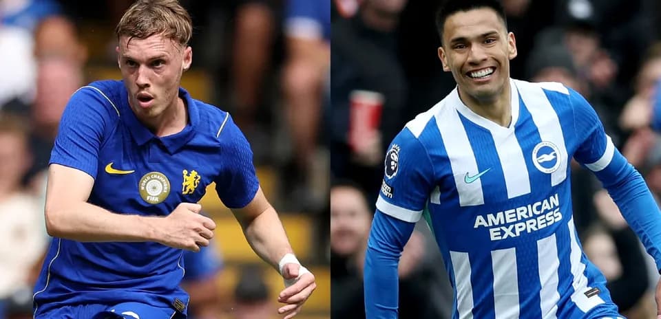 Jugadores de Chelsea y Brighton en acción
