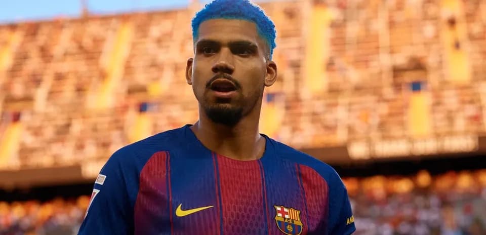 Jugador del FC Barcelona en el estadio durante el partido