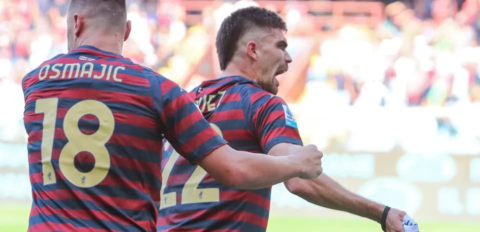 Jugadores de Frosinone celebrando un gol