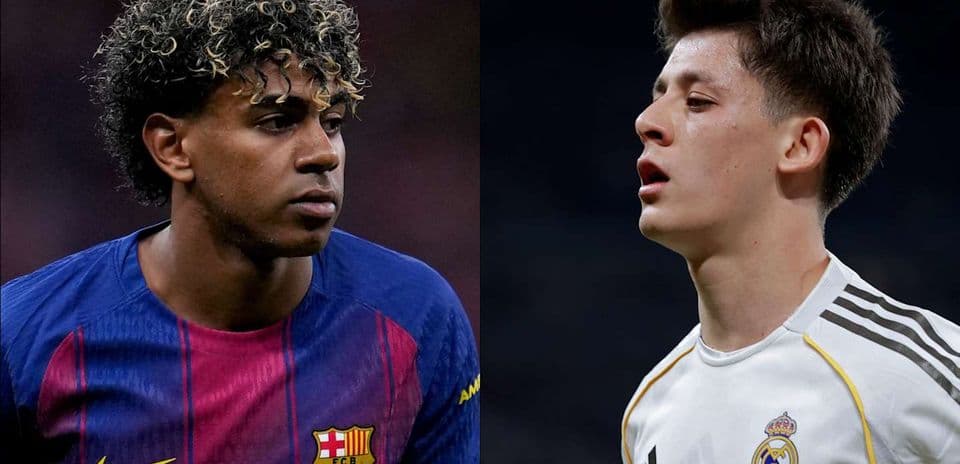 Jugadores de Barcelona y Real Madrid en retrato