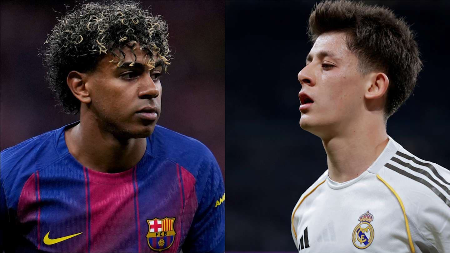 Jugadores de Barcelona y Real Madrid en retrato