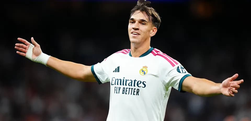 Jugador de Real Madrid celebrando un gol en el partido