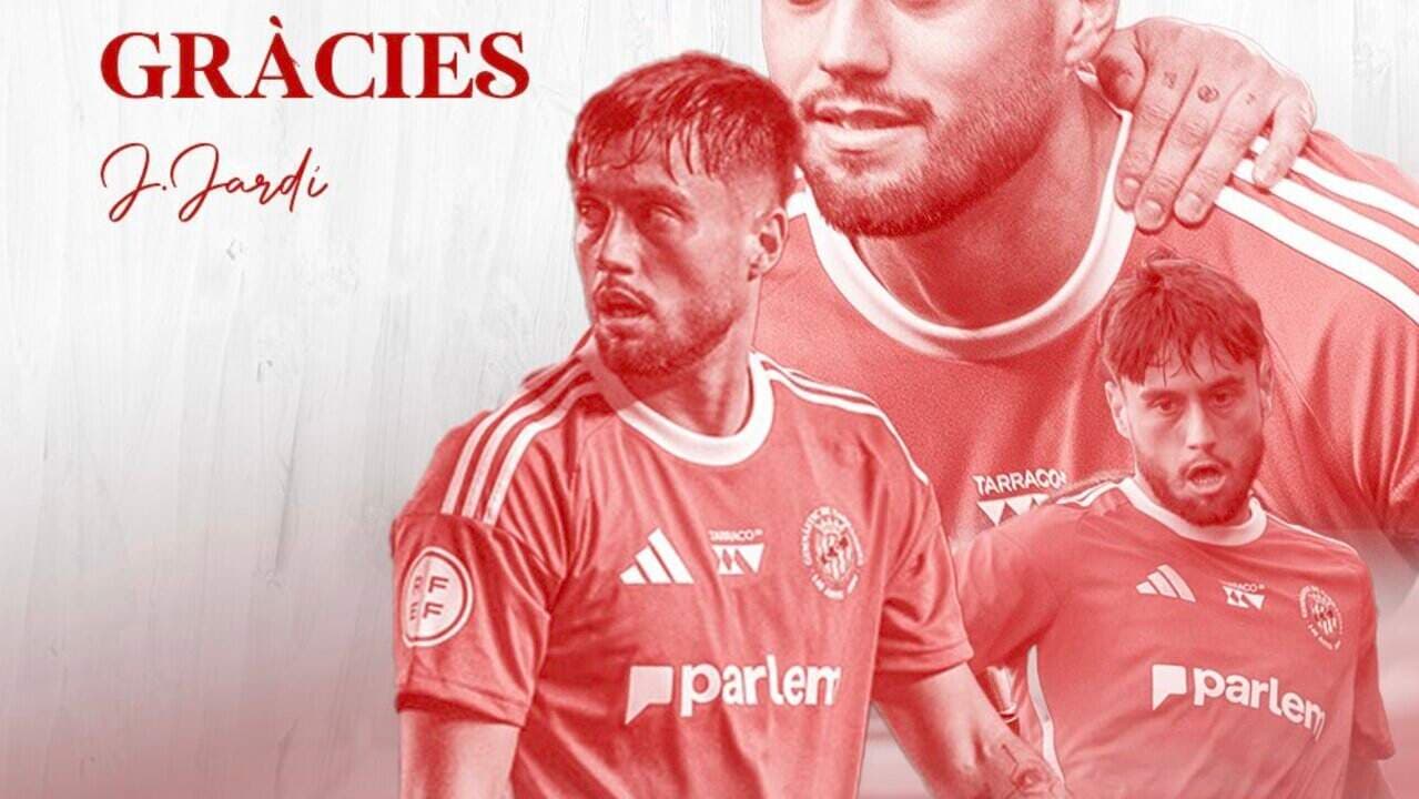 Jugador en uniforme rojo con mensaje de agradecimiento