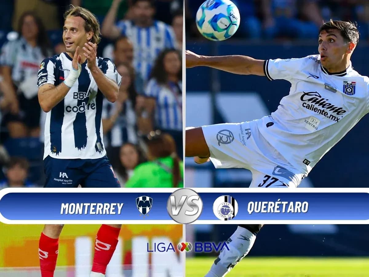 Jugadores de Monterrey y Querétaro en acción Jugadores de Monterrey y Querétaro en acción