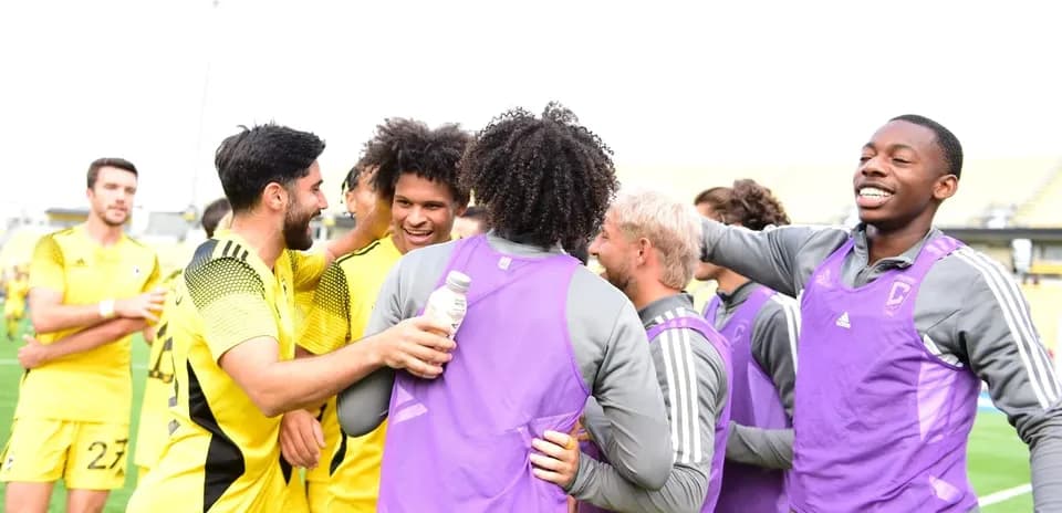 Jugadores de Columbus Crew II celebrando